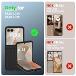 Caka for Motorola Moto Razr 2025/2024 Case with Clip and Screen Protector [NOT for Plus or Ultra], Slim Thin Flip Phone Cover and Belt Hip Holster Combo Accessories for Razr 50 & 60 - Black