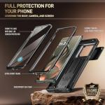 Poetic Revolution Case for Motorola Moto Edge 2025 [Not for 2024 Version], [Slide Camera Cover], Full-Body Military Grade Rugged Shockproof Cover with Kickstand and Built-in-Screen Protector, Black