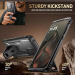 Poetic Revolution Case for Motorola Moto Edge 2025 [Not for 2024 Version], [Slide Camera Cover], Full-Body Military Grade Rugged Shockproof Cover with Kickstand and Built-in-Screen Protector, Black