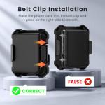 Caka for Motorola Moto Razr 2025/2024 Case with Clip and Screen Protector [NOT for Plus or Ultra], Slim Thin Flip Phone Cover and Belt Hip Holster Combo Accessories for Razr 50 & 60 - Black