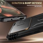 Poetic Revolution Case for Motorola Moto Edge 2025 [Not for 2024 Version], [Slide Camera Cover], Full-Body Military Grade Rugged Shockproof Cover with Kickstand and Built-in-Screen Protector, Black