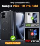 for Google Pixel-10-Pro Fold Magnetic Case: Dual Kickstand, Fit for Pixelsnap/MagSafe, Military-Grade Shockproof Protection, Hinge Protection, Screen Protector, Durable TPU Cover for 10 Pro Fold Black