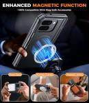 for Google Pixel-10-Pro Fold Magnetic Case: Dual Kickstand, Fit for Pixelsnap/MagSafe, Military-Grade Shockproof Protection, Hinge Protection, Screen Protector, Durable TPU Cover for 10 Pro Fold Black