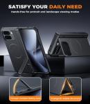 for Google Pixel-10-Pro Fold Magnetic Case: Dual Kickstand, Fit for Pixelsnap/MagSafe, Military-Grade Shockproof Protection, Hinge Protection, Screen Protector, Durable TPU Cover for 10 Pro Fold Black