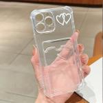For iPhone 16 Case Small Love Heart Clear Phone Case For iPhone 15 14 Pro Max 13 12 11 XS X XR 7 8 16 Plus Wallet Card Bag Cover