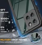 ZWWADR for Moto G 2025 Case, IP68 Waterproof Case with Built-in Screen Protector, Full Body Shockproof Dustproof Rugged Protective Phone Case for Motorola Moto G 2025 Black