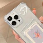 For iPhone 16 Case Small Love Heart Clear Phone Case For iPhone 15 14 Pro Max 13 12 11 XS X XR 7 8 16 Plus Wallet Card Bag Cover