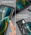 ZWWADR for Moto G 2025 Case, IP68 Waterproof Case with Built-in Screen Protector, Full Body Shockproof Dustproof Rugged Protective Phone Case for Motorola Moto G 2025 Black