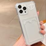 For iPhone 16 Case Small Love Heart Clear Phone Case For iPhone 15 14 Pro Max 13 12 11 XS X XR 7 8 16 Plus Wallet Card Bag Cover