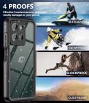 ZWWADR for Moto G 2025 Case, IP68 Waterproof Case with Built-in Screen Protector, Full Body Shockproof Dustproof Rugged Protective Phone Case for Motorola Moto G 2025 Black