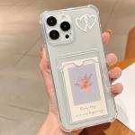 For iPhone 16 Case Small Love Heart Clear Phone Case For iPhone 15 14 Pro Max 13 12 11 XS X XR 7 8 16 Plus Wallet Card Bag Cover