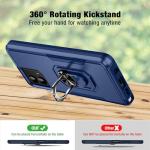 for Motorola Moto G Stylus 5G 2024 Case [15 FT Military Grade Drop Protection] with 2X Tempered Glass Screen Protector, Heavy-Duty Shockproof Kickstand Case for Moto G Stylus 5G 2024 Dark Blue