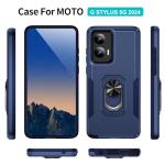 for Motorola Moto G Stylus 5G 2024 Case [15 FT Military Grade Drop Protection] with 2X Tempered Glass Screen Protector, Heavy-Duty Shockproof Kickstand Case for Moto G Stylus 5G 2024 Dark Blue