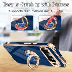 Tnarru Designed for Google Pixel 9 Pro XL Case with Ring Stand, Support Magnetic Car Mount Rotating Finger Holder Soft TPU Cover Plating Edge Slim Phone Case for Pixel 9 Pro XL 5G Blue