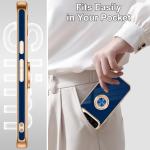 Tnarru Designed for Google Pixel 9 Pro XL Case with Ring Stand, Support Magnetic Car Mount Rotating Finger Holder Soft TPU Cover Plating Edge Slim Phone Case for Pixel 9 Pro XL 5G Blue