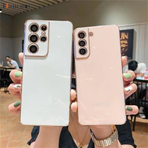For Samsung S22 S23 S24Ultra Plating Case Anti-knock Plated Phone Case For Galaxy S8 S9 S10 S20 S21 FE S22 S23 Plus Full Cover