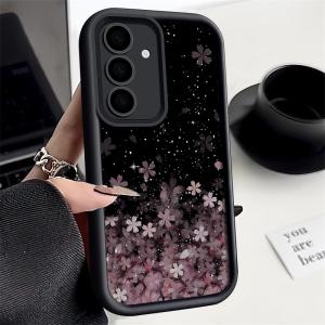 Cherry Blossom Silicone Case For Samsung Galaxy S25 Edge S24 S23 Ultra S24 FE A55 A15 A16 A17 A35 A25 A54 A56 5G TPU Phone Cover