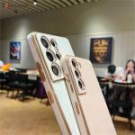 For Samsung S22 S23 S24Ultra Plating Case Anti-knock Plated Phone Case For Galaxy S8 S9 S10 S20 S21 FE S22 S23 Plus Full Cover
