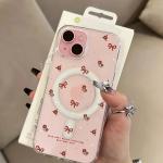 Y2k Pink Bow Flowers Case For Samsung Galaxy S25 S24 Ultra S23 S22 Plus FE Z Flip 6 5 4 3 cover Magnetic Wireless Charge Magsafe