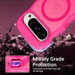 BENTOBEN Magnetic for Google Pixel 10 Pro Case Cute, Curly Wavy Pixel 10Pro Case [Compatible with MagSafe] Anti-Slip Bumper Matte Slim Women Girls Boys Phone Cover for Google 10Pro 6.3", Hot Pink