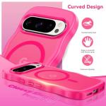 BENTOBEN Magnetic for Google Pixel 10 Pro Case Cute, Curly Wavy Pixel 10Pro Case [Compatible with MagSafe] Anti-Slip Bumper Matte Slim Women Girls Boys Phone Cover for Google 10Pro 6.3", Hot Pink