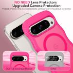 BENTOBEN Magnetic for Google Pixel 10 Pro Case Cute, Curly Wavy Pixel 10Pro Case [Compatible with MagSafe] Anti-Slip Bumper Matte Slim Women Girls Boys Phone Cover for Google 10Pro 6.3", Hot Pink