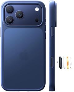 TORRAS Shockproof for iPhone 17 Pro Max Case with Camera Control Button, [12FT Military Grade Drop Protection] Enhanced Grip & Soft Touch Translucent Slim 17 Pro Max Case [3 colors Buttons], Deep Blue