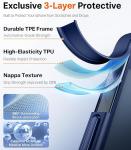 TORRAS Shockproof for iPhone 17 Pro Max Case with Camera Control Button, [12FT Military Grade Drop Protection] Enhanced Grip & Soft Touch Translucent Slim 17 Pro Max Case [3 colors Buttons], Deep Blue