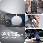 BERFY for iPhone 14 Pro Max Case, Compatible with MagSafe, Built-in Privacy Screen Protector and Camera Protection, Anti-Spy Full Body Shockproof Clear Phone Case for 14 Pro Max 6.7", Black