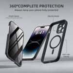 BERFY for iPhone 14 Pro Max Case, Compatible with MagSafe, Built-in Privacy Screen Protector and Camera Protection, Anti-Spy Full Body Shockproof Clear Phone Case for 14 Pro Max 6.7", Black