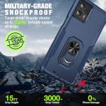 for Moto G 5G 2024 Case [Not Fit Power/Stylus] [15 FT Military Grade Drop Protection], Moto G Play 5G 2024 Case with 2X Tempered Glass Screen Protector, Phone Case for Moto G 5G 2024 (Dark Blue)