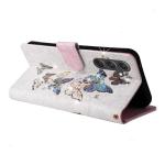 UEEBAI Wallet Case for Samsung Galaxy A15 4G/5G, PU Leather Phone Case Kickstand RFID Blocking Flip Case Card Slots Wrist Strap Relief Engraved Pattern Magnetic Closure Folio Case - Blue Butterfly