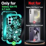 Miqala for Galaxy S24 FE 5G Case,Glow in The Dark Three Layer Heavy Duty Shockproof Full Body Hard Plastic Bumper+Soft Silicone Protective Case for Samsung Galaxy S24 FE 5G, Blue Black