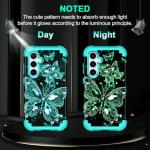 Miqala for Galaxy S24 FE 5G Case,Glow in The Dark Three Layer Heavy Duty Shockproof Full Body Hard Plastic Bumper+Soft Silicone Protective Case for Samsung Galaxy S24 FE 5G, Blue Black