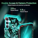 Miqala for Galaxy S24 FE 5G Case,Glow in The Dark Three Layer Heavy Duty Shockproof Full Body Hard Plastic Bumper+Soft Silicone Protective Case for Samsung Galaxy S24 FE 5G, Blue Black