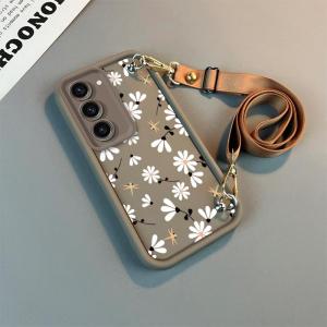 S 23 White Flower New Sky Eye Lanyard Phone Case For Samsung S23 S23FE S24 S24Plus S23Plus S21FE S22Plus S21 S22 S23Ultra Cover