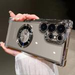 For Samsung Galaxy S25 Ultra S23 S21 S20 FE Magnetic Airbag Shockproof Case For Samsung S22 Note 20 Ultra 10 S24 Ultra Cover ﻿