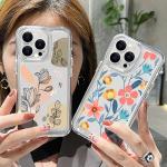 Flowers Pattern Transparent Case For iPhone Air 17 16 15 Pro Max 16e 14 16 Plus 13 12 11 15 Pro Soft Silicone Clear Phone Cover