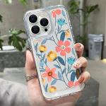 Flowers Pattern Transparent Case For iPhone Air 17 16 15 Pro Max 16e 14 16 Plus 13 12 11 15 Pro Soft Silicone Clear Phone Cover