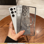 Fashion For Magsafe Glitter Cases For Samsung Galaxy S24 S23 S22 Ultra S21 FE Magnetic Wireless Charging Back Cover Accessories