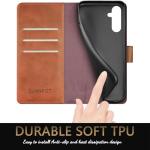 SUANPOT Compatible with Samsung Galaxy A16 5G Wallet case with RFID Blocking Credit Card Holder,Flip Book PU Leather Protective Cover Women Men for Samsung A16 Phone case Light Brown