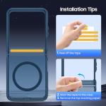 Norllben Magnetic for Motorola Razr 2025/2024 Case, Compatible with Magsafe, Military Protection & Ultra Slim Shockproof Protective Cover Translucent Matte Case, Blue