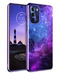 GUAGUA Compatible with Motorola Moto G Stylus 5G Case 2022 6.8 Inch Glow in The Dark Noctilucent Luminous Space Nebula Slim Cover Protective Anti Scratch Case for Moto G Stylus 5G 2022, Blue Nebula
