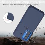 Heavy Duty Protective Case for Motorola Moto Edge 2021/5G UW - Dustproof, Shockproof 3 in 1 Rugged Phone Cover (Dark Blue)