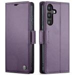 QLTYPRI Wallet Case for Samsung Galaxy S25, Premium PU Leather Magnetic Flip Folio Case with RFID Blocking Credit Card Slots Kickstand Shockproof Protective Phone Cover - Purple