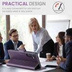 QLTYPRI Wallet Case for Samsung Galaxy S25, Premium PU Leather Magnetic Flip Folio Case with RFID Blocking Credit Card Slots Kickstand Shockproof Protective Phone Cover - Purple