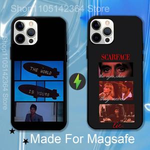 Tony M-Montana of S-Scarface For  Magnetic Wireless Charging Case For iPhone 11,12,13,14,15,16,17,Pro,Max,Plus Shockproof Cover