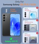 FNTCASE for Samsung Galaxy S25-FE Case: Shockproof Protective Lightweight with Screen Protector Duty Rugged Cell Phone Cover Non Slip | Military Grade Drop Protection for S25 FE(Black, 6.7inches)