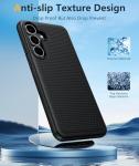 FNTCASE for Samsung Galaxy S25-FE Case: Shockproof Protective Lightweight with Screen Protector Duty Rugged Cell Phone Cover Non Slip | Military Grade Drop Protection for S25 FE(Black, 6.7inches)