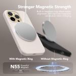 GONEZ for iPhone 14 Pro Case, Compatible with Magsafe, with Screen Protector + Camera Lens Protector, Soft Anti-Scratch Microfiber Lining, Shockproof Liquid Silicone Phone Cover, Stone